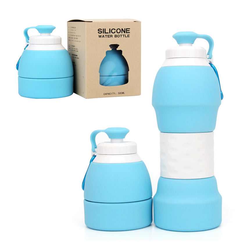 Silicone Folding Water Bottle – Collapsible Leakproof BPA-Free Portable Travel Sports Bottle