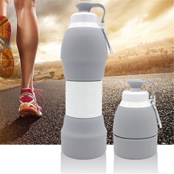 Silicone Folding Water Bottle – Collapsible Leakproof BPA-Free Portable Travel Sports Bottle