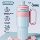 780ml Gradient Thermal Cup – Stainless Steel Double Wall Insulated Coffee Tumbler with Lid & Straw