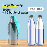 800ml Dog Water Bottle – Portable Leakproof Pet Water Dispenser with Foldable Drinking Bowl