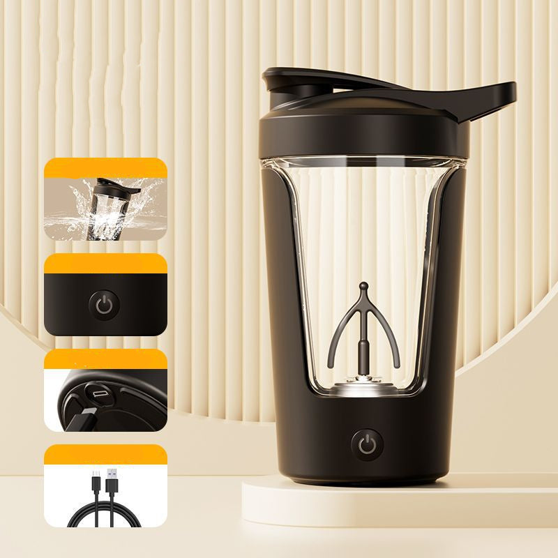 400ml Electric Protein Shaker Bottle – Automatic Mixer for Milk, Coffee & Gym Drinks, 1200mAh