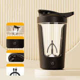 400ml Electric Protein Shaker Bottle – Automatic Mixer for Milk, Coffee & Gym Drinks, 1200mAh