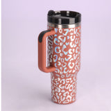 40 Oz Insulated Tumbler with Handle & Straw – Stainless Steel Spill-Proof Vacuum Coffee Travel Mug