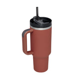 40 Oz Insulated Tumbler with Handle & Straw – Stainless Steel Spill-Proof Vacuum Coffee Travel Mug