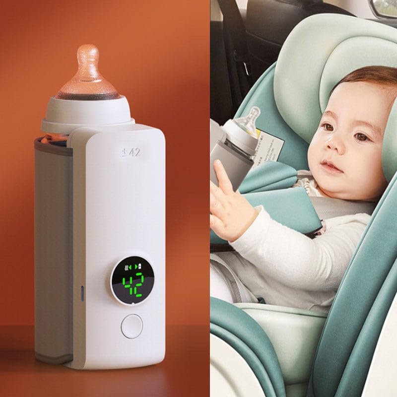 Portable Wireless Baby Bottle Warmer – USB Rechargeable Milk Warmer & Insulated Heating Bag