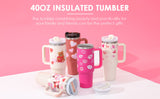 40 Oz Insulated Tumbler with Handle & Straw – Stainless Steel Spill-Proof Vacuum Coffee Travel Mug