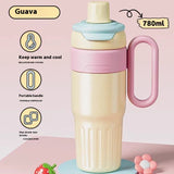 780ml Gradient Thermal Cup – Stainless Steel Double Wall Insulated Coffee Tumbler with Lid & Straw