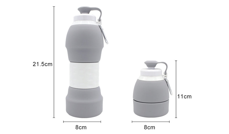 Silicone Folding Water Bottle – Collapsible Leakproof BPA-Free Portable Travel Sports Bottle