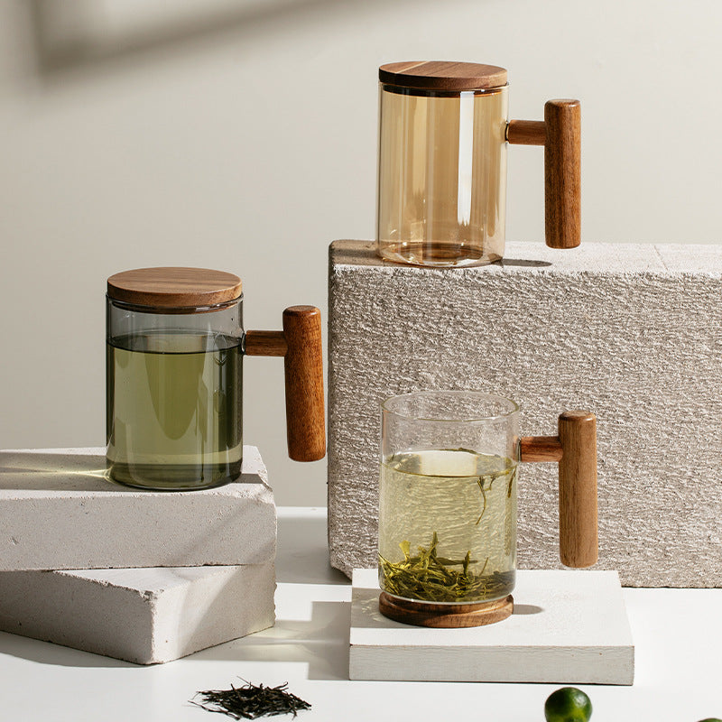 Office Tea Infuser Heat Resistant Glass – Reusable Loose Leaf Tea Cup with Infuser Filter