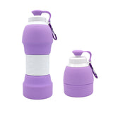 Silicone Folding Water Bottle – Collapsible Leakproof BPA-Free Portable Travel Sports Bottle