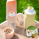 2-in-1 Travel Dog Water Bottle – Portable Pet Water Dispenser & Food Feeder Cup for Outdoor Use