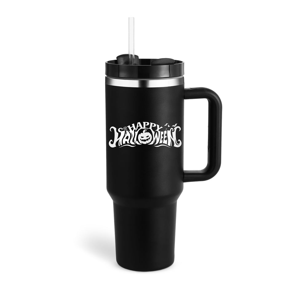 40 Oz Insulated Tumbler with Handle & Straw – Stainless Steel Spill-Proof Vacuum Coffee Travel Mug
