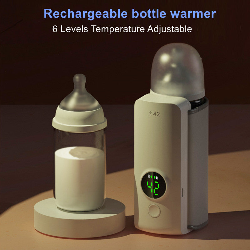 Portable Wireless Baby Bottle Warmer – USB Rechargeable Milk Warmer & Insulated Heating Bag