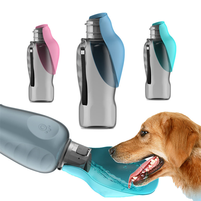 800ml Dog Water Bottle – Portable Leakproof Pet Water Dispenser with Foldable Drinking Bowl
