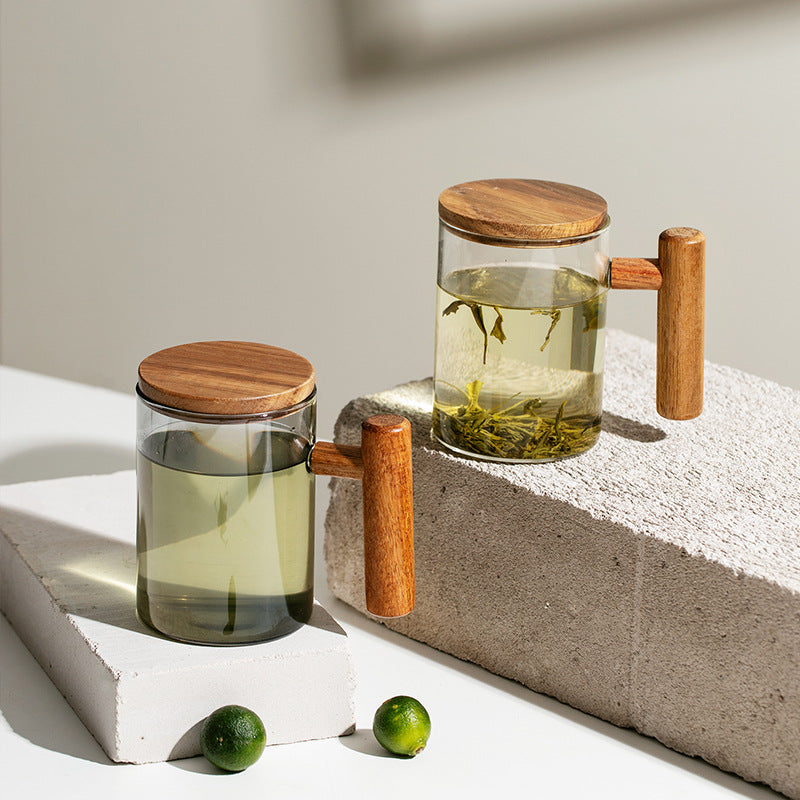 Office Tea Infuser Heat Resistant Glass – Reusable Loose Leaf Tea Cup with Infuser Filter